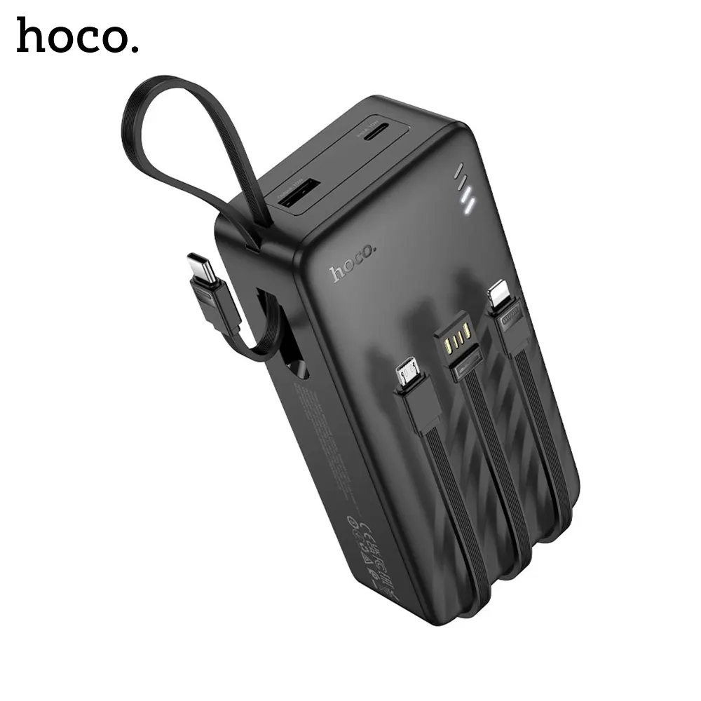 hoco j146b night tide power bank with 4 cables usb a/ usb c/ micro/ ip cables 30000mah hoco j146b night tide power bank with 4 cables usb a/ usb c/ micro/ ip cables 30000mah
