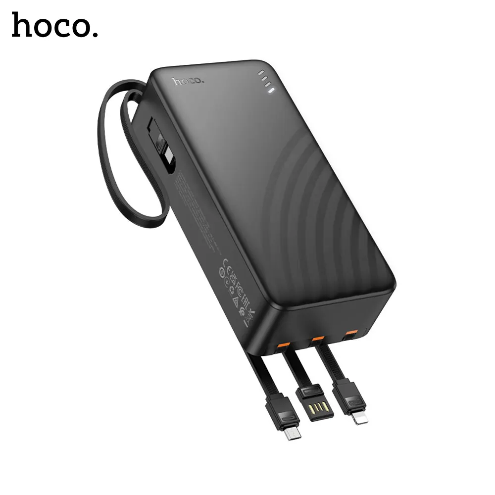 hoco j146b night tide power bank with 4 cables usb a/ usb c/ micro/ ip cables 30000mah hoco j146b night tide power bank with 4 cables usb a/ usb c/ micro/ ip cables 30000mah