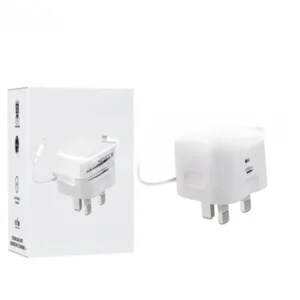 ang tc75a – 1 usb c + 1 usb lightning 20w adaptor with usb c to lightning cable